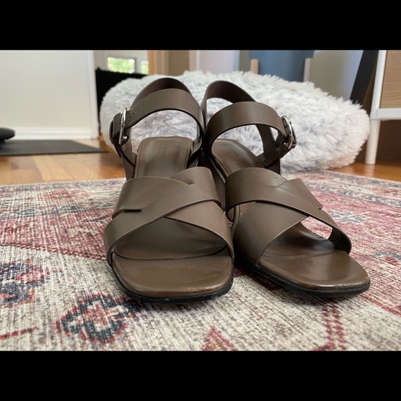 Via Spiga Opal square toe sandals, olive green, size 8/38 - Picture 6 of 8